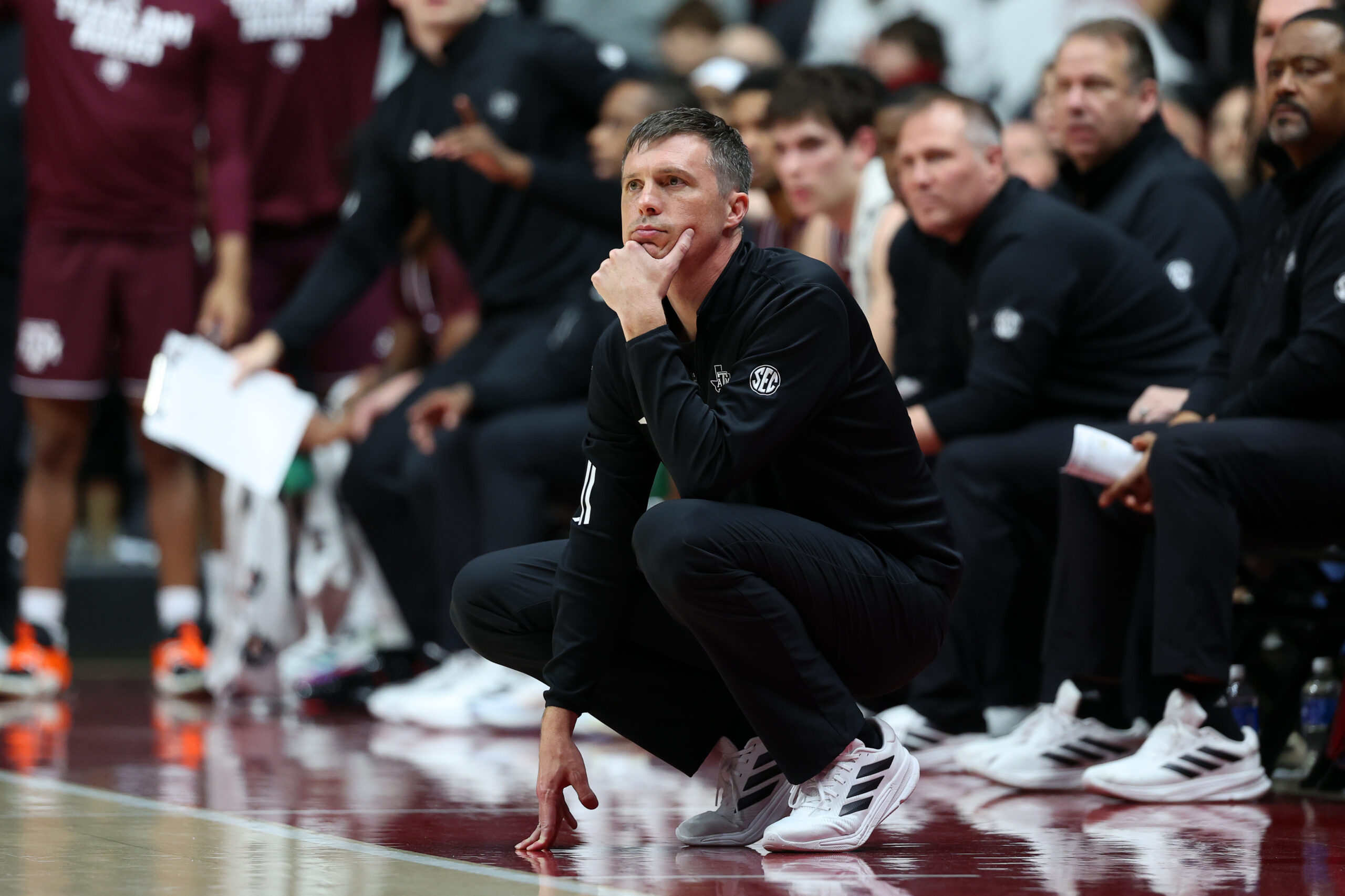 Bucky McMillan reacts to Texas A&M&rsquo;s poor shooting in Florida loss