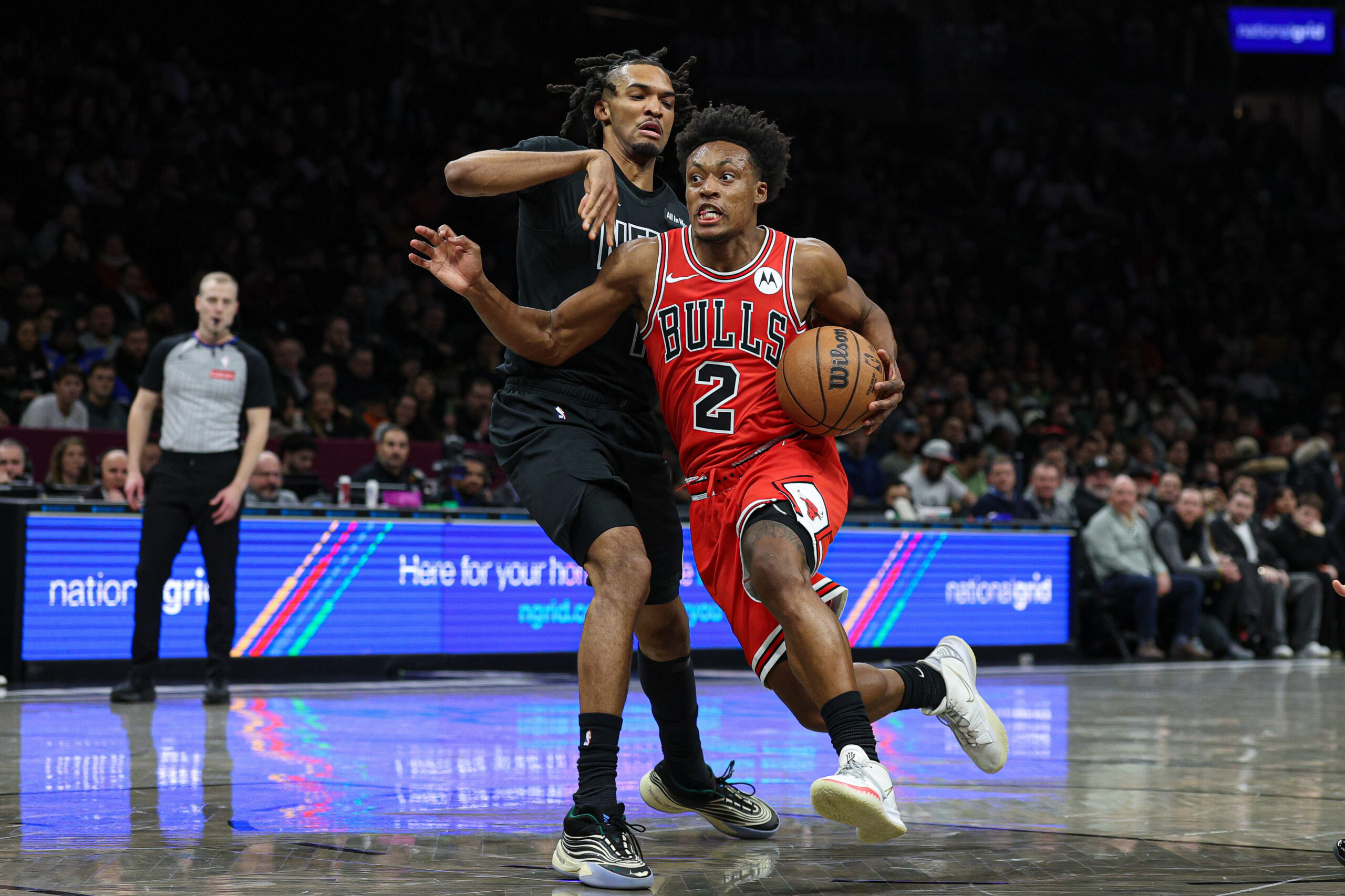 Collin Sexton flips off the rim after missed free throw