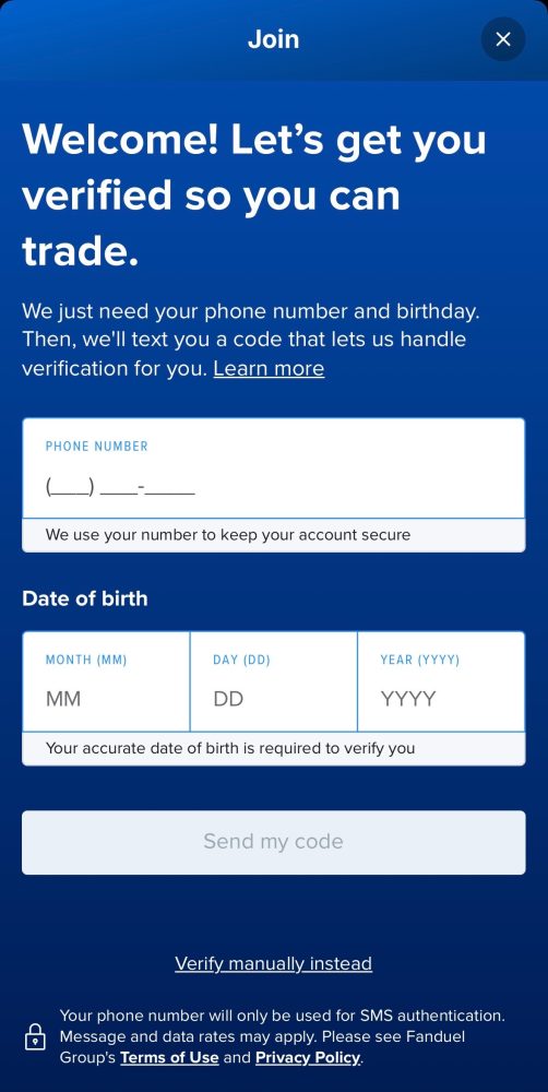 how to sign up fanduel predicts promo code fanduel predicts sign up screen