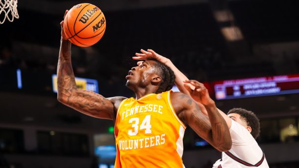Tennessee's Felix Okpara shoots the ball.