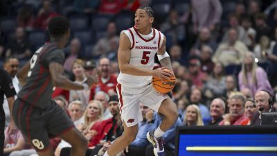 Darius Acuff Jr. plays in the SEC Tournament.