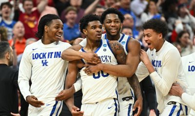 Kentucky players celebrate.