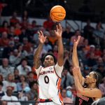 Auburn Tigers guard Tahaad Pettiford takes a jump shot as Auburn Tigers take on the Houston Cougars
