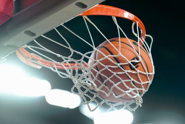 College basketball is shown.