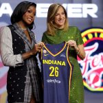 Raven Johnson at the WNBA Draft.