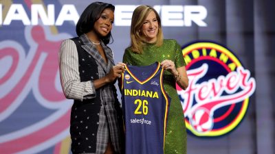 Raven Johnson at the WNBA Draft.