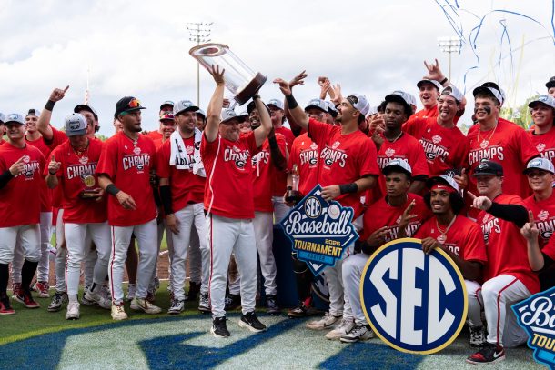 Georgia baseball celebrates.