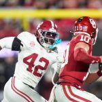 Alabama's Yhonzae Pierre chases down an Oklahoma player.