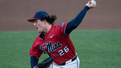 Ole Miss pitcher Hunter Elliott.