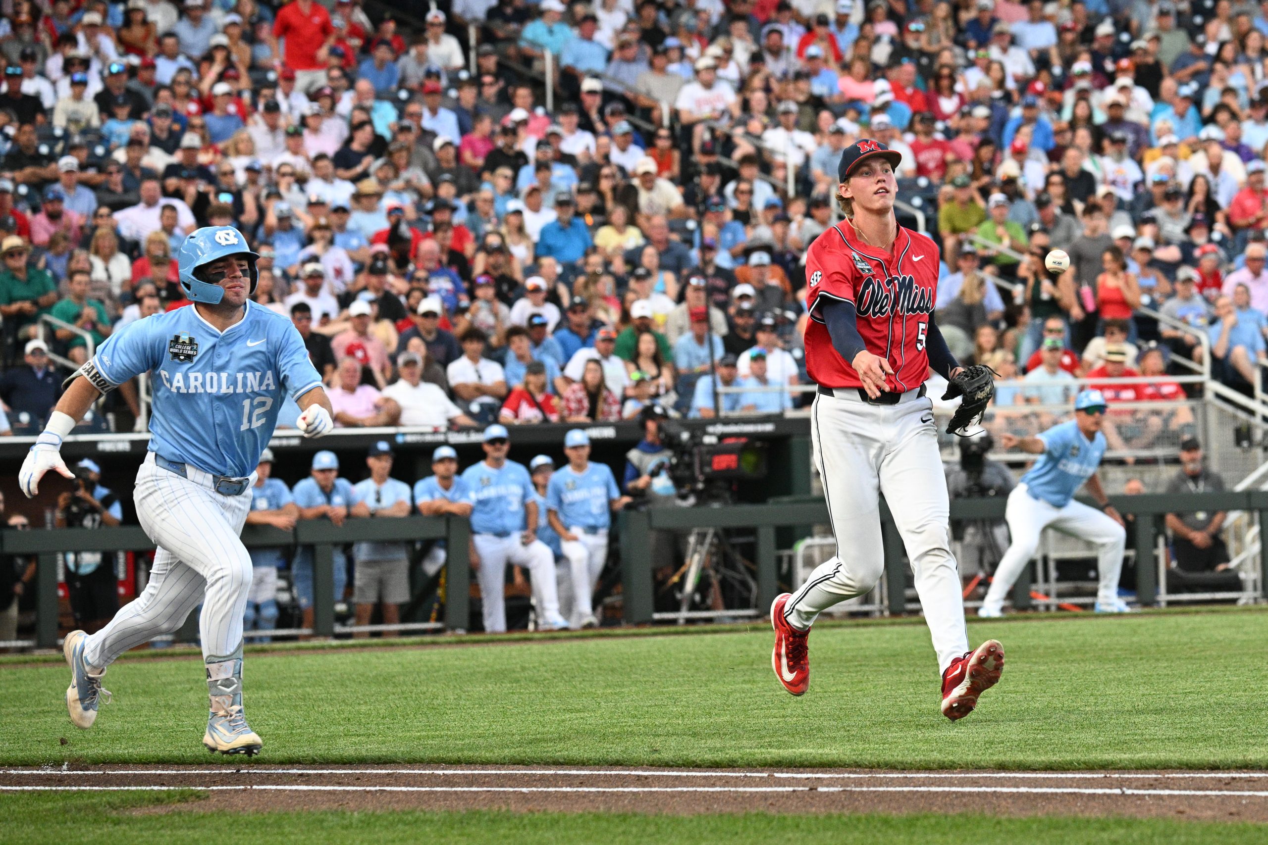 Ole Miss falls to North Carolina in CWS opening round, faces elmination