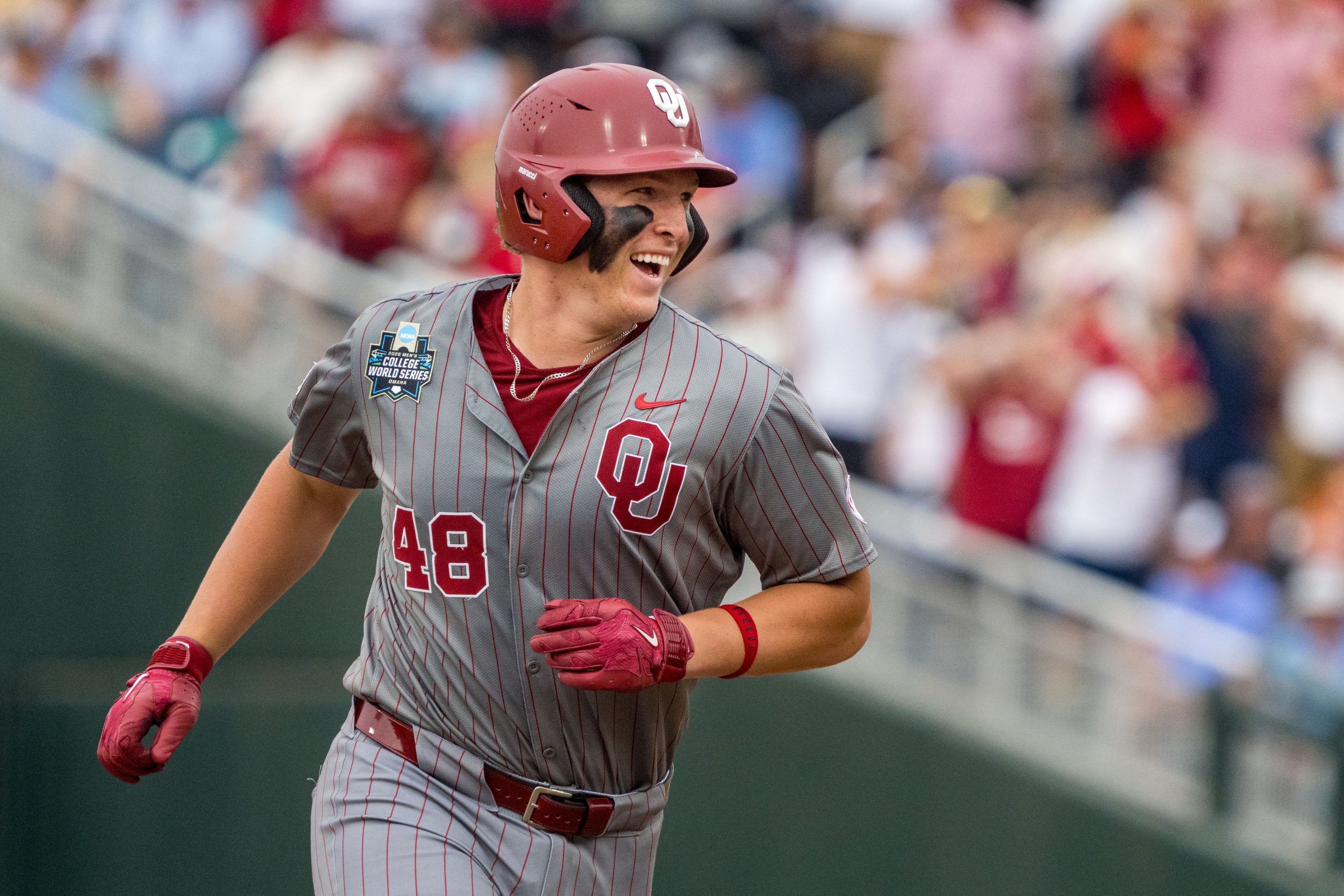 Deiten Lachance smacks 2 early homers to keep Oklahoma afloat in Game 1 of CWS Finals