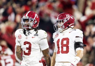 Alabama safeties Keon Sabb and Bray Hubbard.