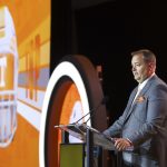 Josh Heupel at SEC Media Days 2026.
