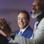 Nick Saban at SEC Media Days.