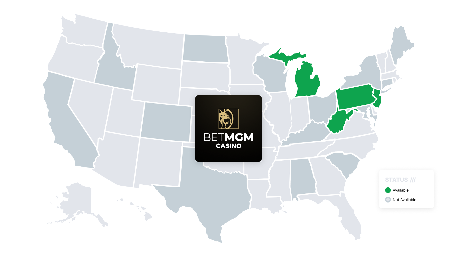 BetMGM Casino Legal States