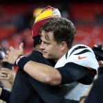 Jayden Daniels and Joe Burrow after a game.