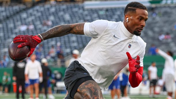 Odell Beckham Jr. before a Giants preseason game.