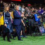 Donald Trump before a college football game.