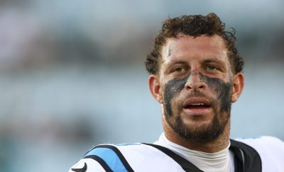 Feleipe Franks shown during a Panthers preseason game.