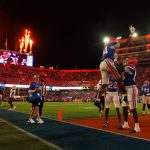 Florida celebrates a touchdown scored against Florida Atlantic.
