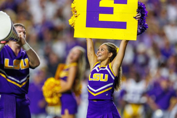 LSU cheerleader.
