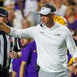 Lane Kiffin coaches LSU against Clemson.
