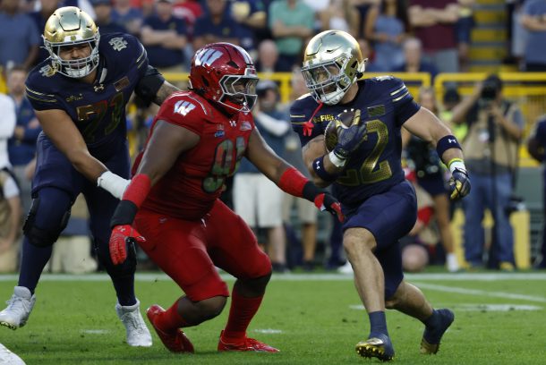 Notre Dame and Wisconsin football.
