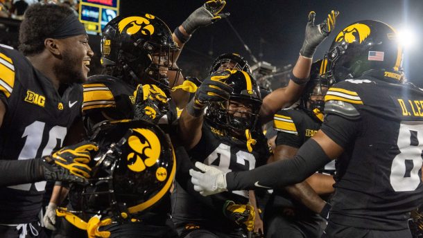 Iowa players after the Iowa State game.