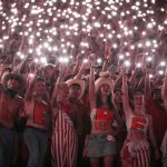 Texas fans celebrate.