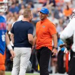 Jon Sumrall before the Florida-Auburn game.