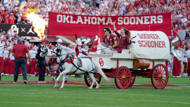Oklahoma's Sooner Schooner is shown.