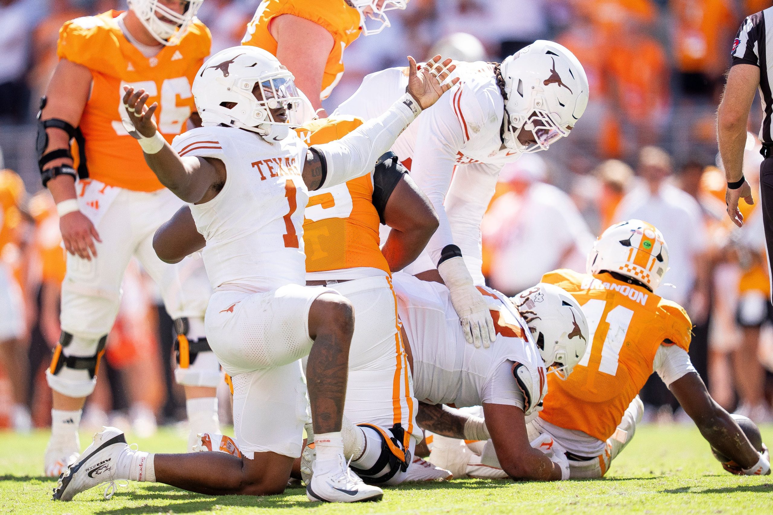 Texas' Colin Simmons Penalized for Urination Celebration Against Tennessee