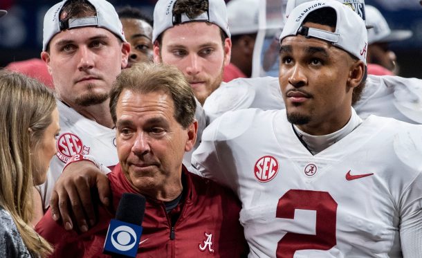 Nick Saban and Jalen Hurts.