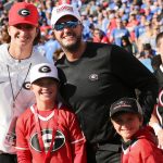 Luke Bryan and family at a Georgia game.
