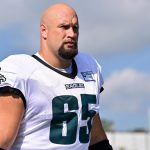 Lane Johnson during a 2026 practice.
