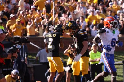 Mizzou celebrates touchdown against Florida.