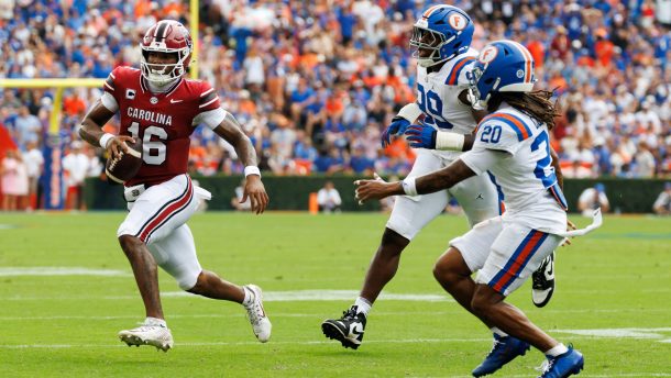 South Carolina QB LaNorris Sellers against Florida.