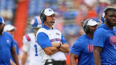 Jon Sumrall on the Florida sidelines.