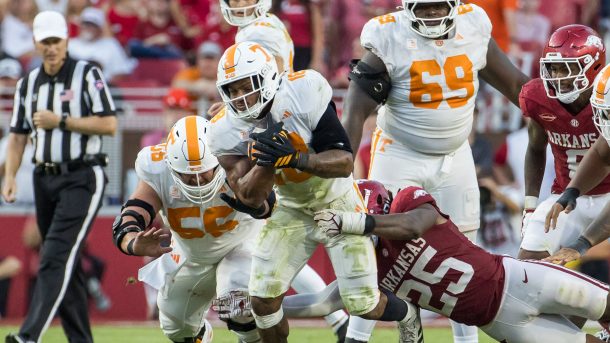Tennessee RB DeSean Bishop against Arkansas.