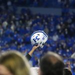 Power K helmet after Kentucky's win over LSU.