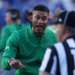 Marcus Freeman coaches Notre Dame at BYU.