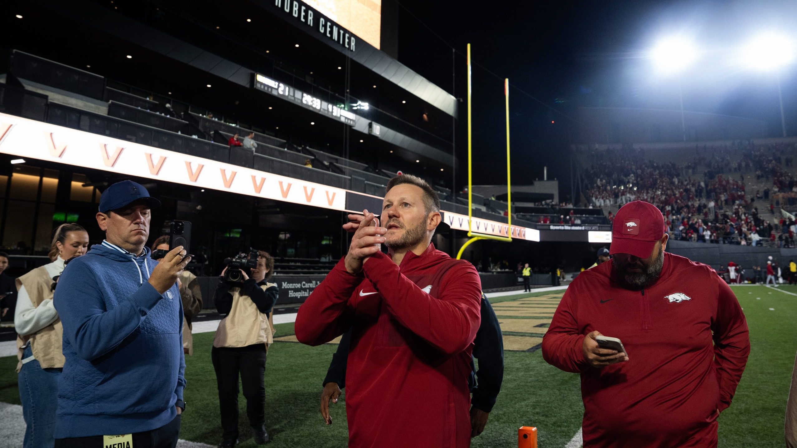Arkansas rides balanced attack, key turnovers to victory over Vanderbilt; first SEC win for Ryan Silverfield