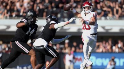Oklahoma QB John Mateer against Mississippi State.