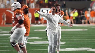 Steve Sarkisian coaches Texas against Ole Miss.