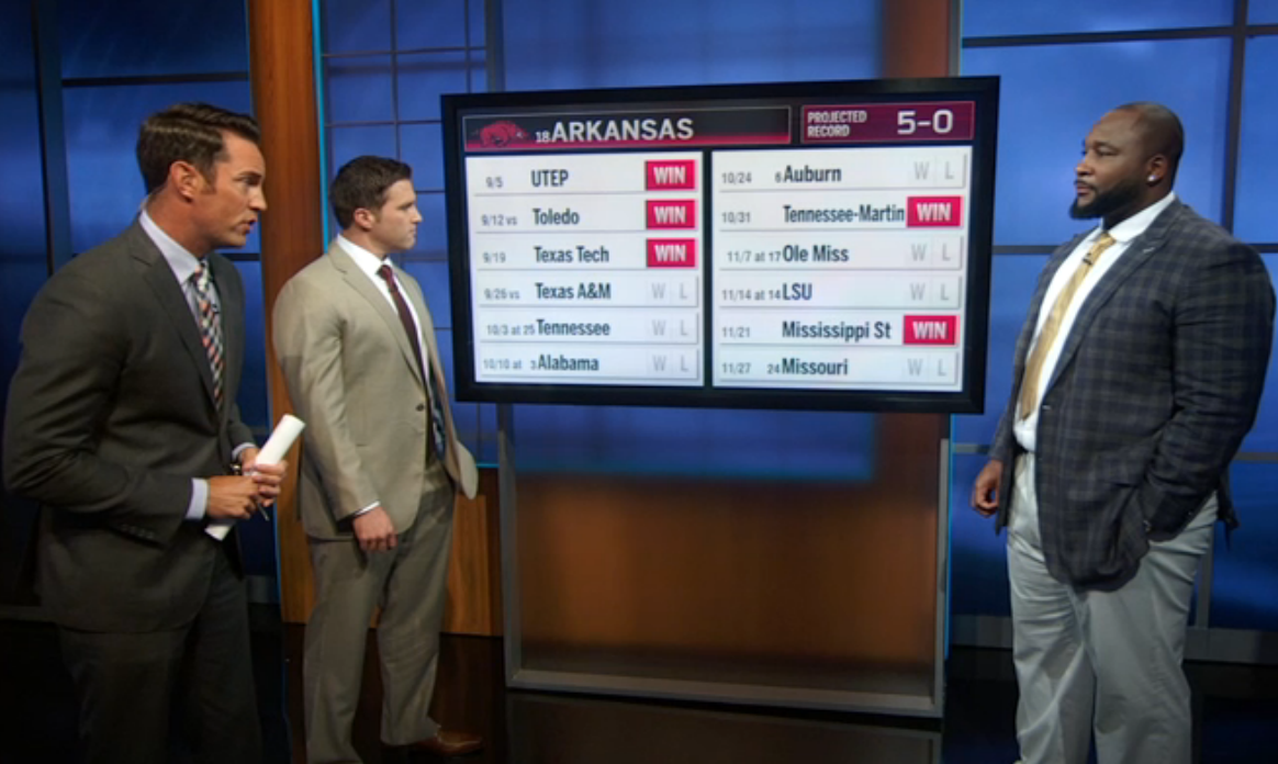 SEC Network predicts every Arkansas game in 2015