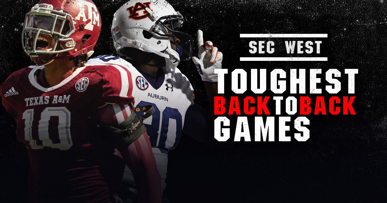 Twin Billings Toughest backtoback games for each SEC West team