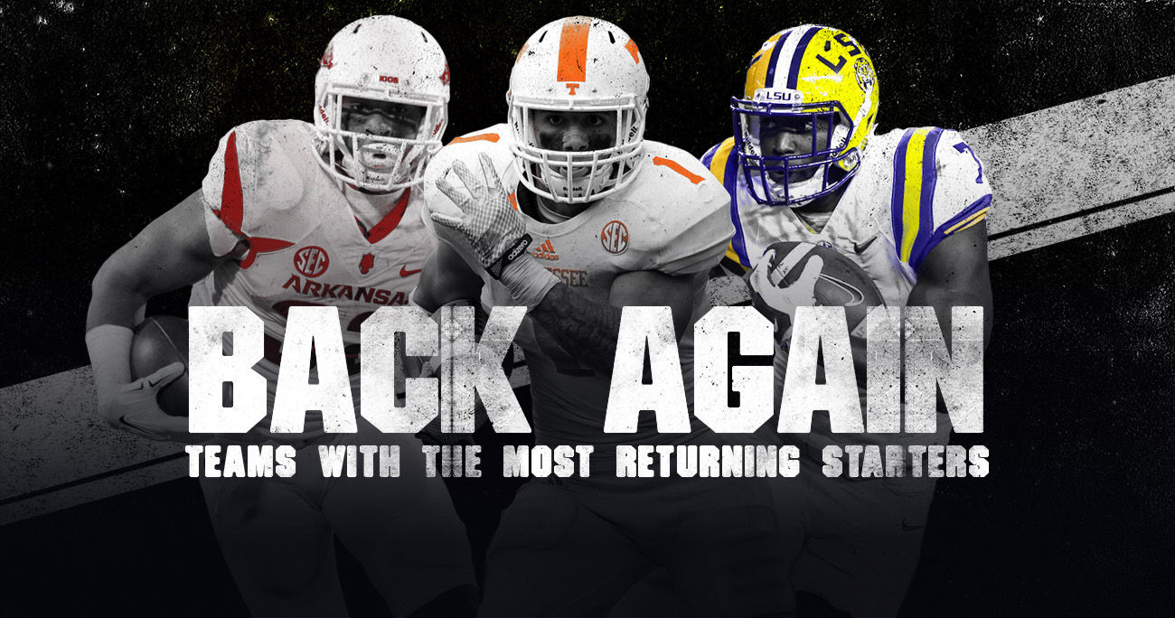 SEC teams with the most returning starters in 2015