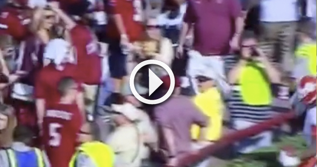 Video: South Carolina fan throws bottle at Clemson receiver after touchdown