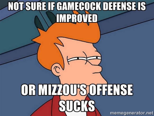 Gamecock Defense Mizzou Offense MEME.