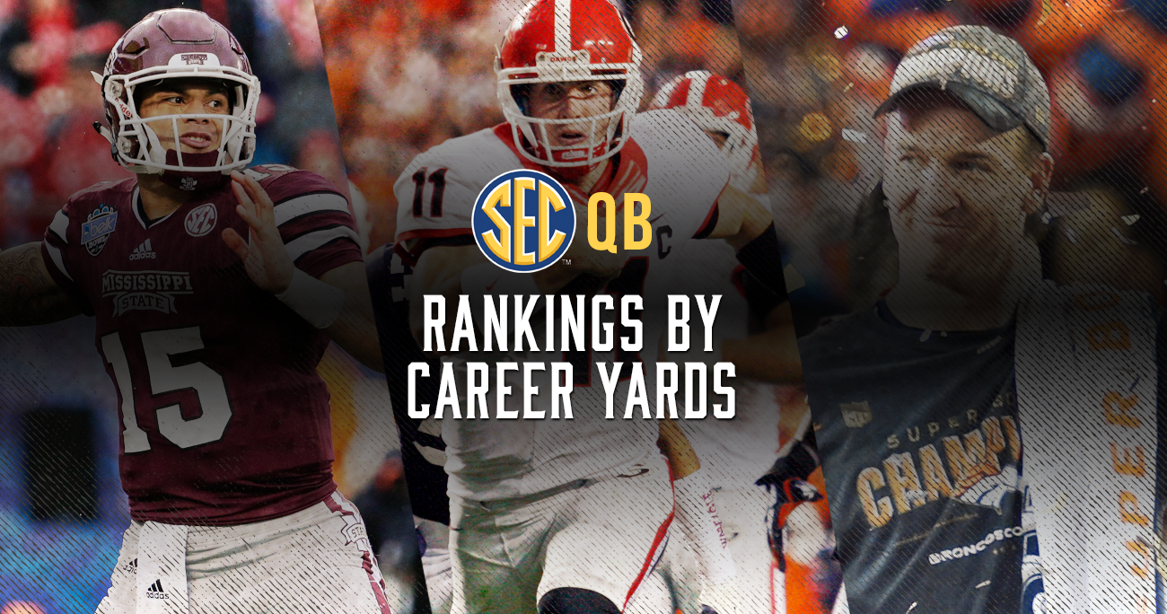 SEC QBs ranked by career yards